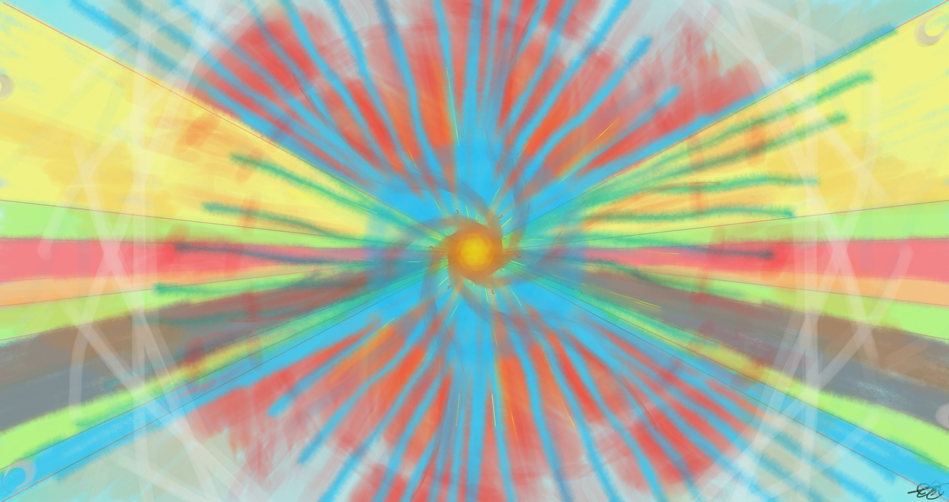 Pintura digital de una explosión cósmica abstracta