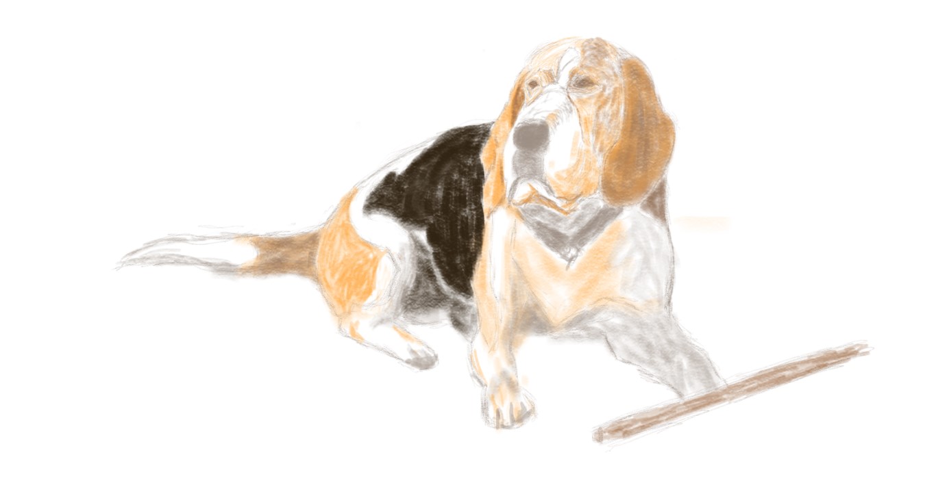 Boceto digital de El Nano descansando